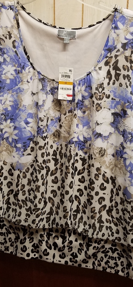 Multi print short sleeved blouse